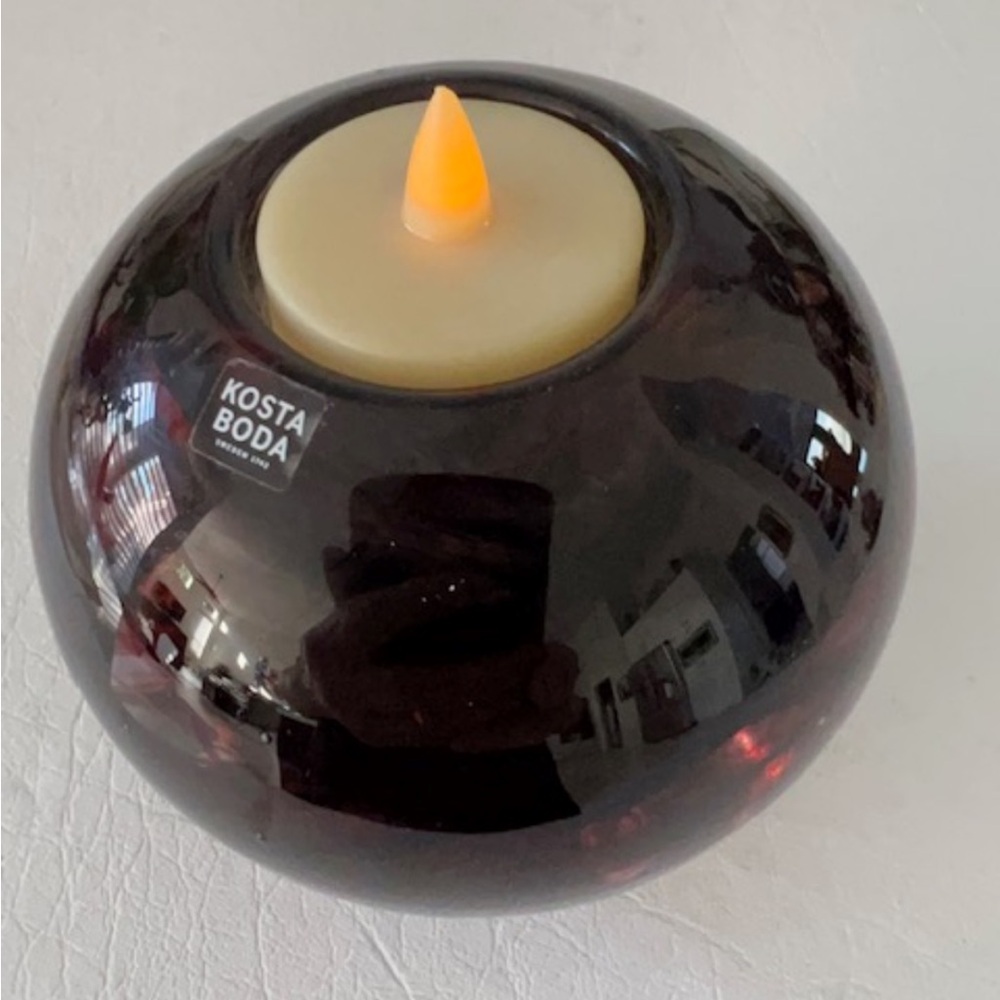 Kosta Boda Sweden Heavy Art Glass Candle Holder / Votive / Paperweight | 4"
